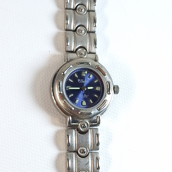 Dufonte Lucien Piccard Women's Watch Blue Silver Tone, New Battery - Picture 11 of 11